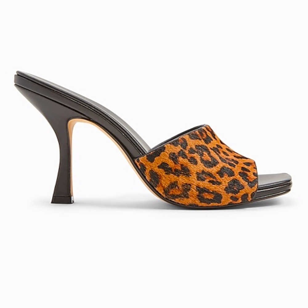 Express Square Toe Haircalf Heeled Sandals NWT